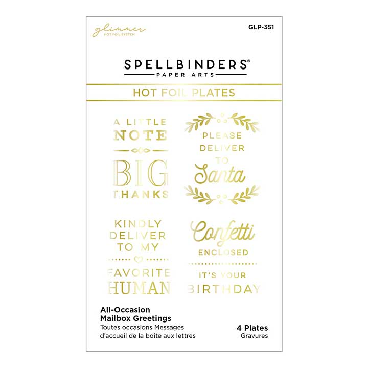 SO: Spellbinders Glimmer Hot Foil Plate - All-Occasion Mailbox Greetings (Parcel and Post)