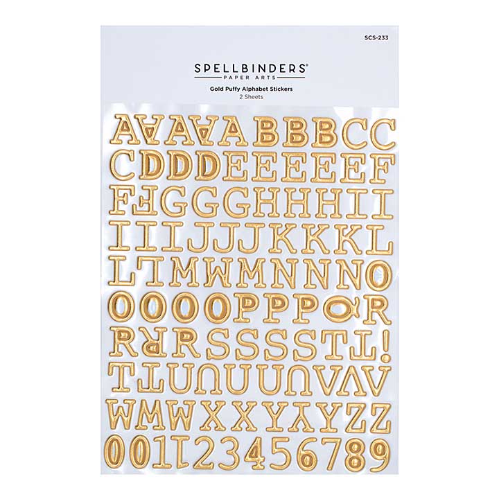 Spellbinders - Gold Puffy Alphabet Stickers from Winter Wonderland Collection