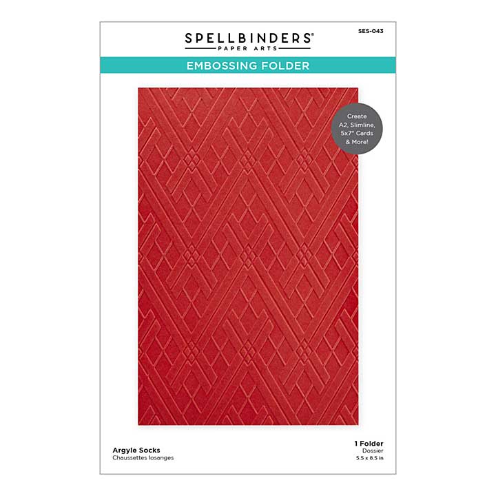 SO: Spellbinders - Argyle Socks Embossing Folder from Gnome for Christmas Collection