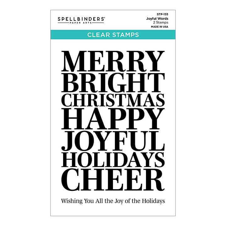 Spellbinders - Joyful Words Clear Stamp Set from Gnome for Christmas Collection