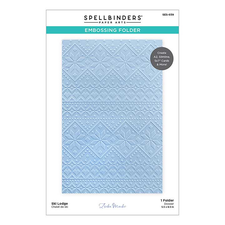 Ski Lodge Embossing Folder from the Winter Tales Collection by Zsoka Marko