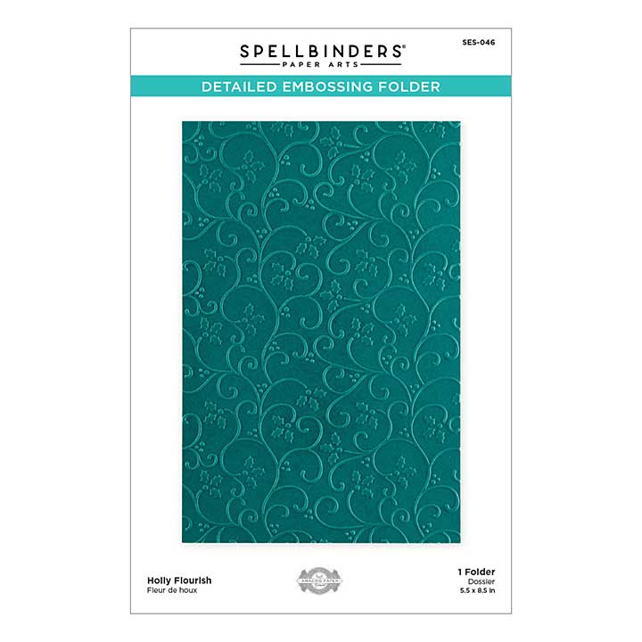 SO: Holly Flourish 2D Embossing Folder from the Christmas Flourish Collection by Becca Feeken
