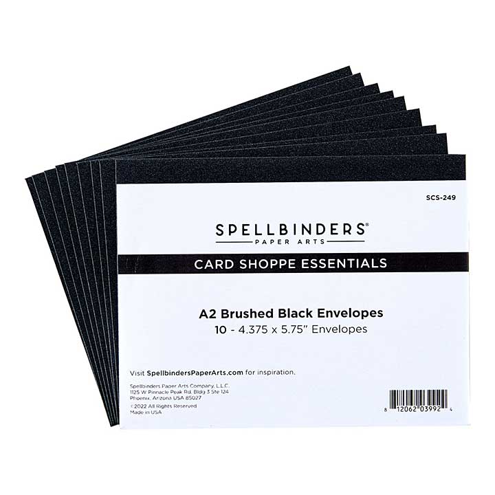 A2 Brushed Black Envelopes - 10 Pack (Sealed for the Holidays)