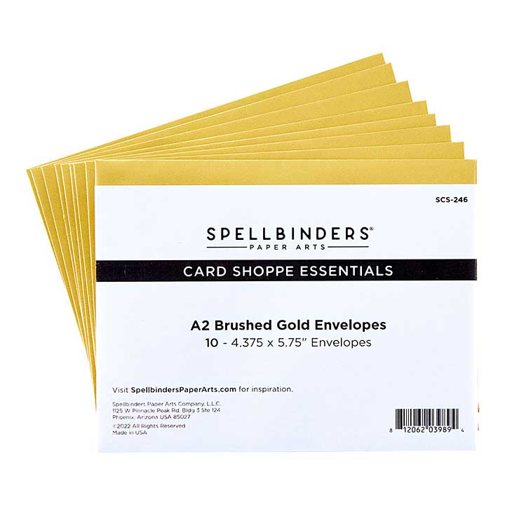 A2 Brushed Gold Envelopes - 10 Pack (Sealed for the Holidays)