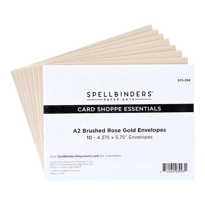 A2 Brushed Rose Gold Envelopes - 10 Pack (Sealed for the Holidays)