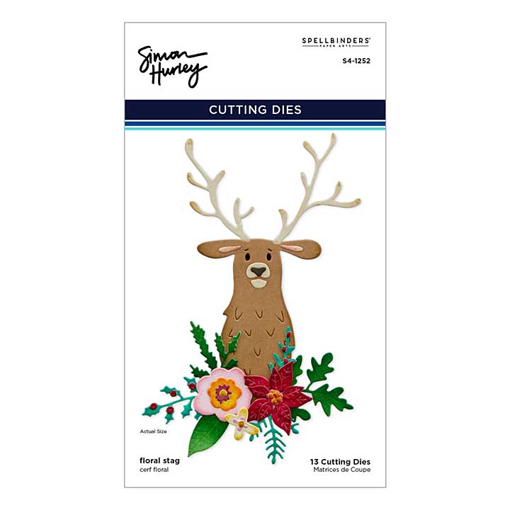 Floral Stag Etched Dies (Joyful Christmas by Simon Hurley)
