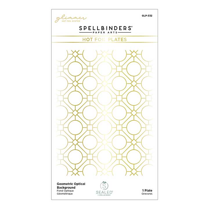 Geometric Optical Background Glimmer Hot Foil Plate (Sealed by Spellbinders)