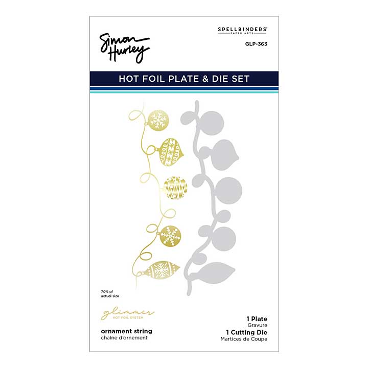 Ornament String Glimmer Hot Foil Plate and Die Set (Joyful Christmas by Simon Hurley)