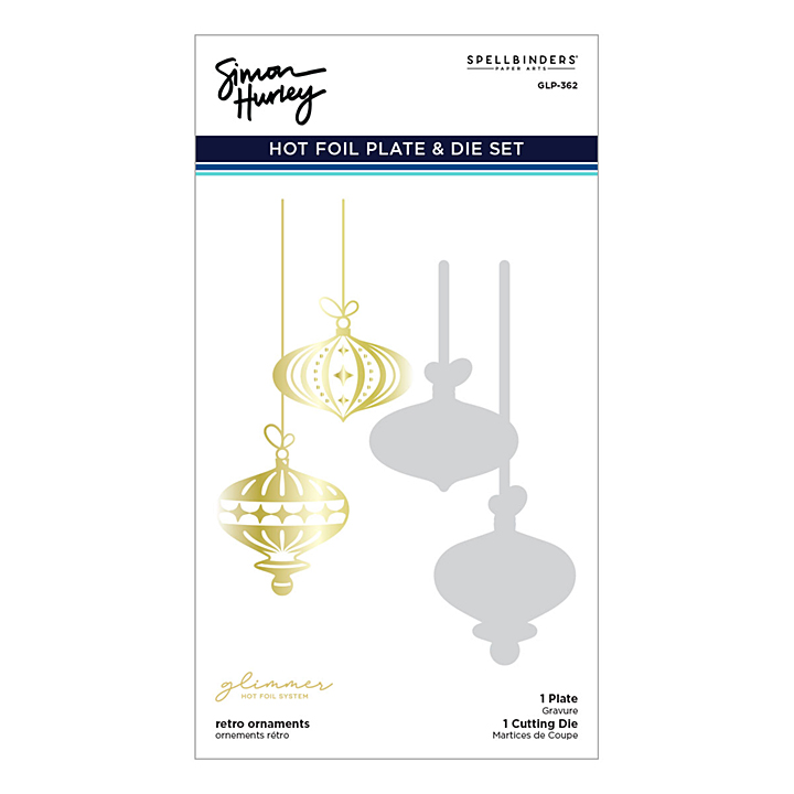 Retro Ornaments Glimmer Hot Foil Plate and Die Set (Joyful Christmas by Simon Hurley)