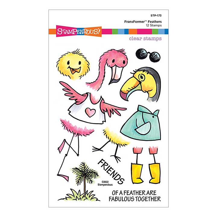 Stampendous Fransformer Feathers Clear Stamps (FransFormer Friends)
