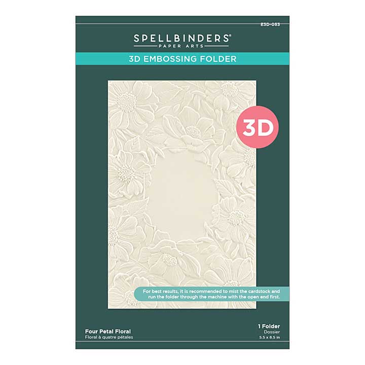 SO: Spellbinders 3D Embossing Folder - Four Petal Floral 5.5 x 8.5 (Four Petal)