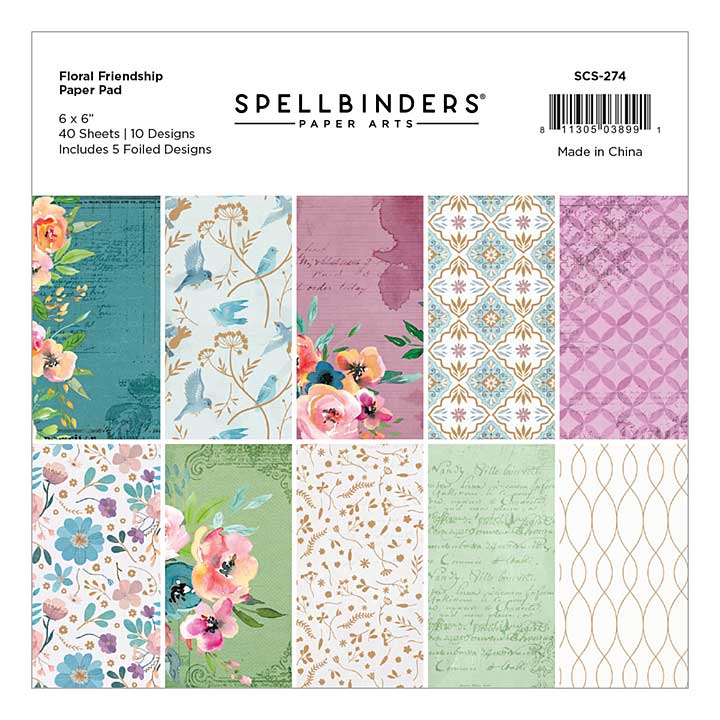 Spellbinders Floral Friendship 6 x 6 Paper Pad (Floral Friendship)