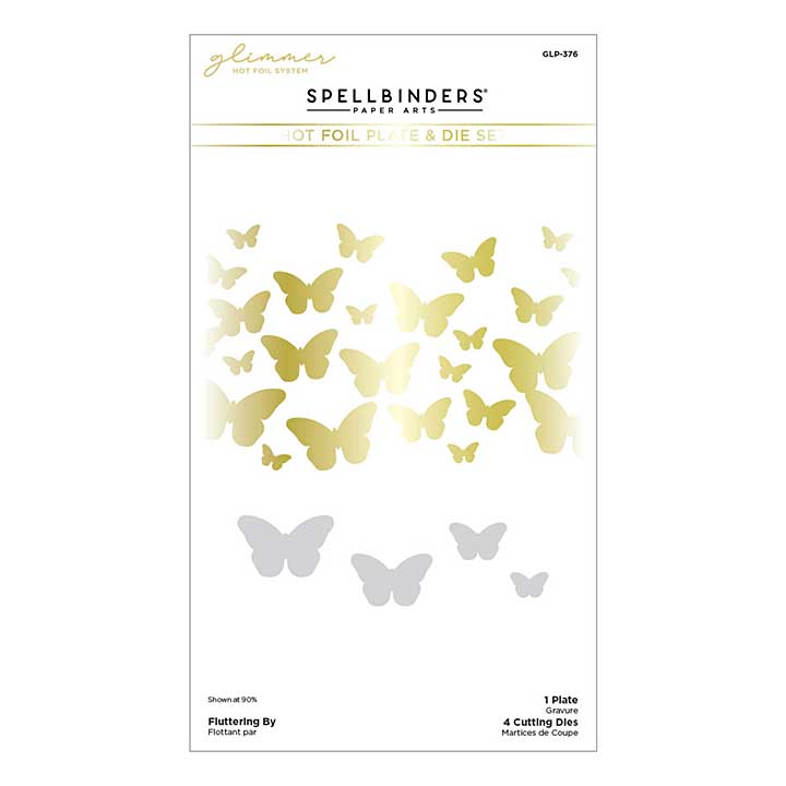 Spellbinders Fluttering By Glimmer Hot Foil Plate and Die Set (Stylish Ovals)