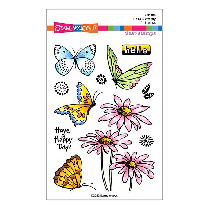 SO: Spellbinders Hello Butterfly Clear Stamp Set (Stampendous Spring)