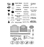 Spellbinders Welcome Sign and Sentiments Clear Stamp and Die Set (SDS-184)
