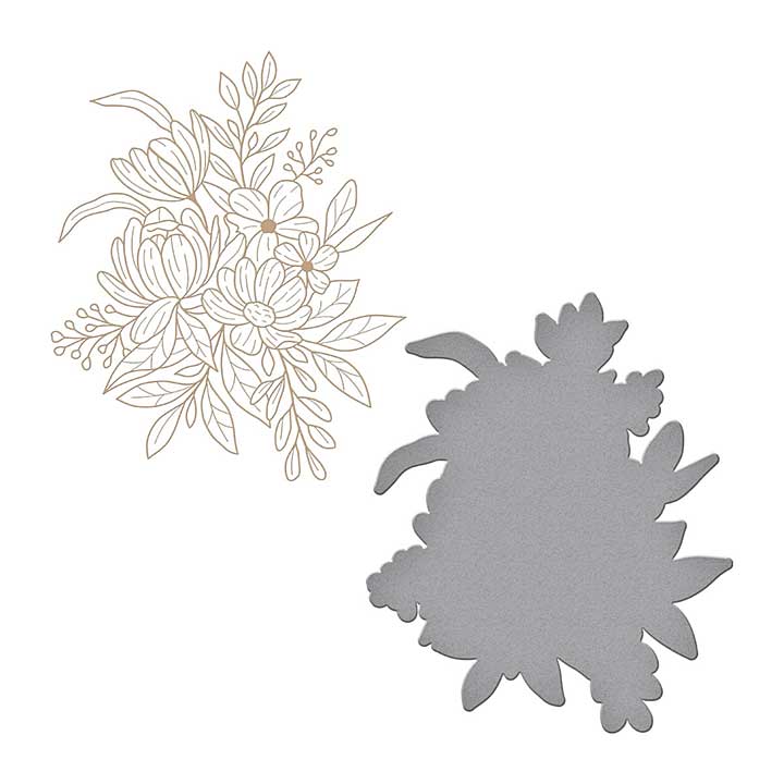 Spellbinders Hexi-Gem Blooms Glimmer Hot Foil Plate and Die Set (GLP-409)
