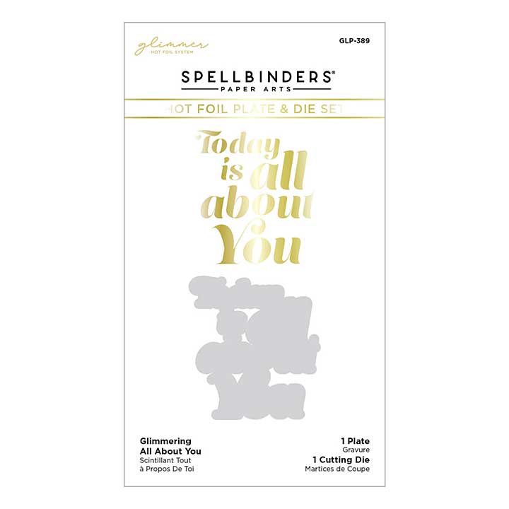 Spellbinders Glimmer Die - Glimmering All About You Hot Foil Plate and Die Set
