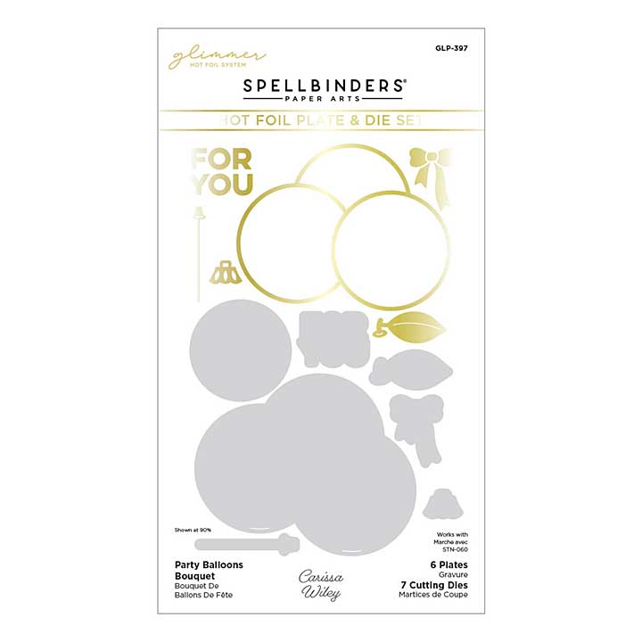 Carissa Wiley Dies - Party Balloons Bouquet Glimmer Hot Foil Plate and Die Set