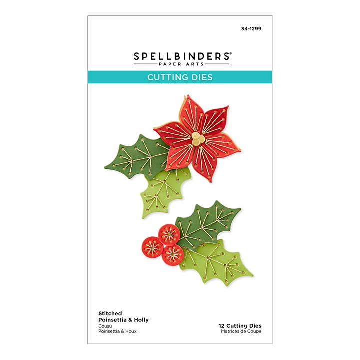 Spellbinders Shapeabilties - Stitched Poinsettia and Holly Etched Dies