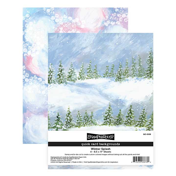 Stampendous Printed Cardstock - Winter Splash Quick Card Backgrounds