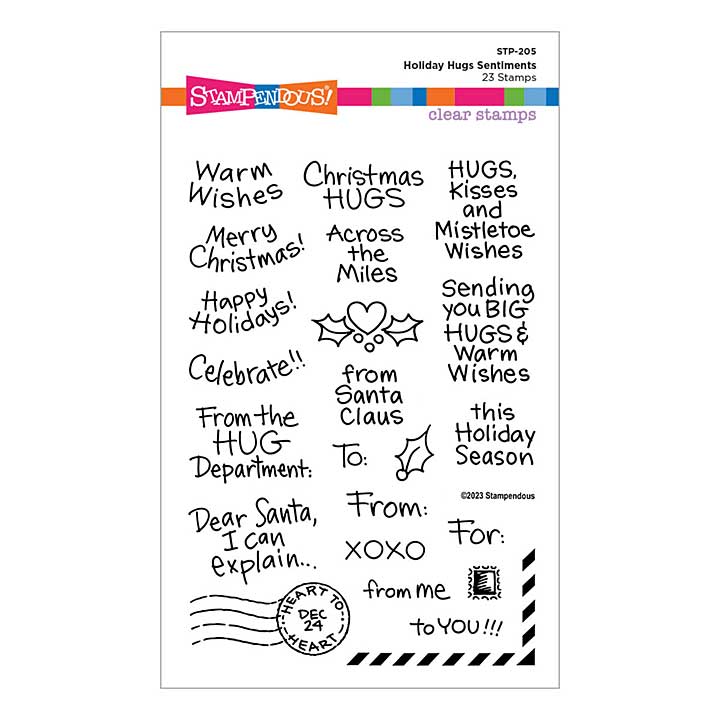 Stampendous Clear Stamps - Holiday Hugs Sentiments Clear Stamp Set