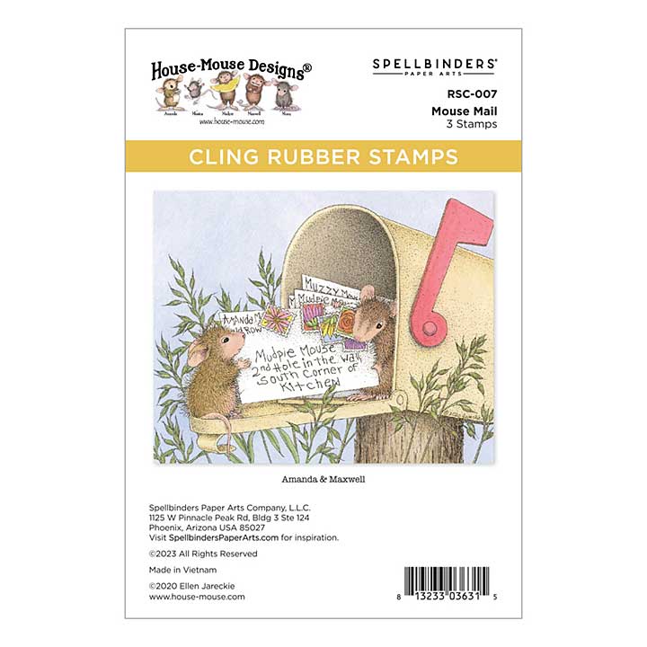 House-Mouse Cling Rubber Stamps - Mouse Mail Cling Rubber Stamps