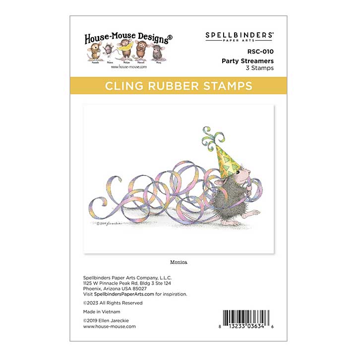 House-Mouse Cling Rubber Stamps - Party Streamers Cling Rubber Stamps