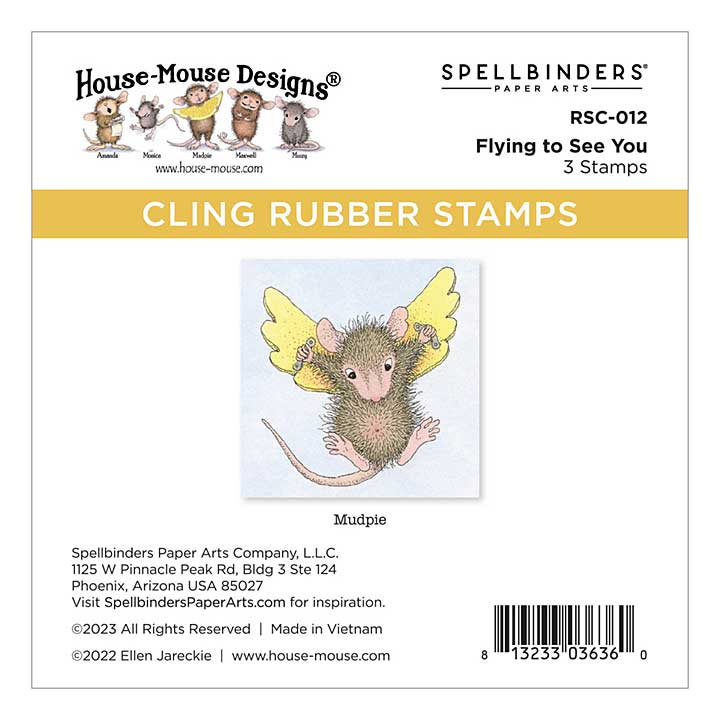 House-Mouse Cling Rubber Stamps - Flying to See You Cling Rubber Stamps