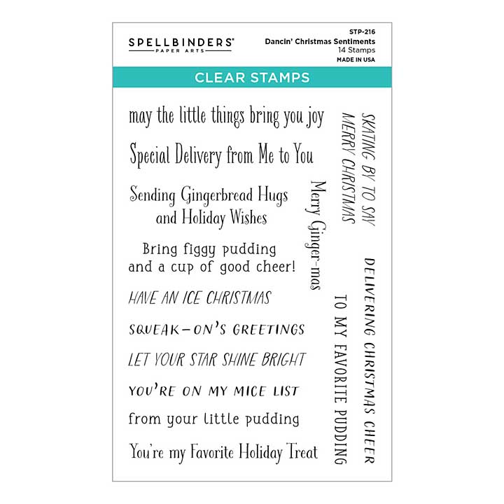 Spellbinders Clear Stamps - Dancin Christmas Sentiments Clear Stamp Set