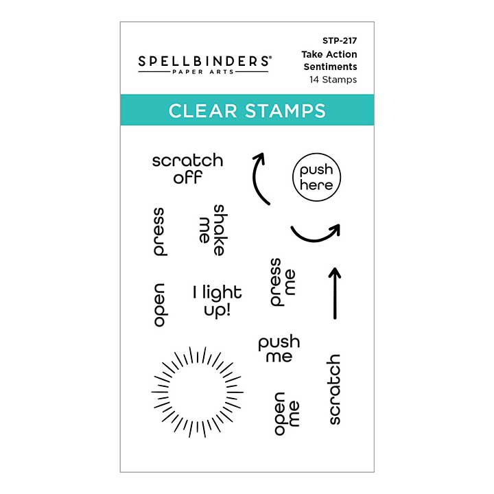 Spellbinders Clear Stamps - Take Action Sentiments Clear Stamp Set