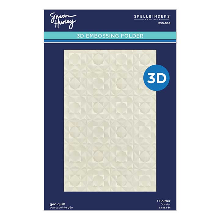 SO: Simon Hurley 3D Embossing Folder - Geo Quilt 3D Embossing Folder