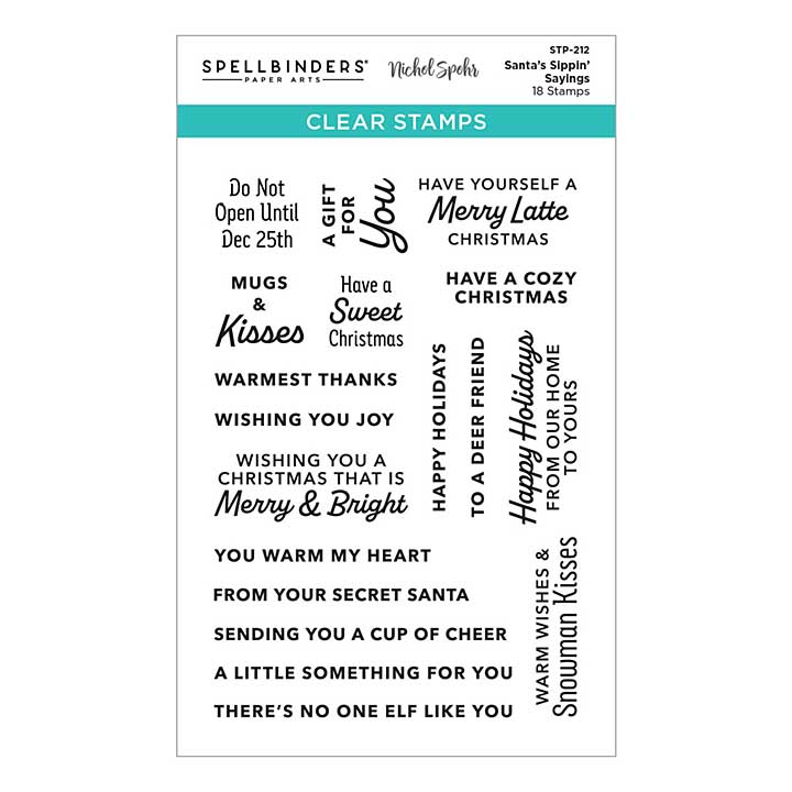 SO: Nichol Spohr Clear Stamp - Santas Sippin Sayings Clear Stamp Set