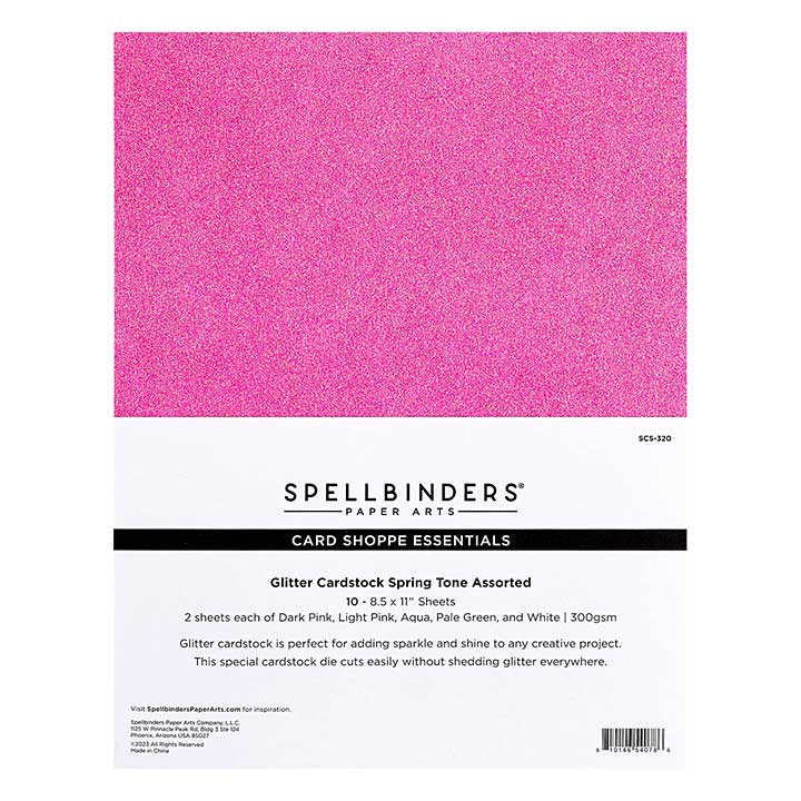 Spellbinders Accessories - Spring Tones Glitter Cardstock - 10 Pack