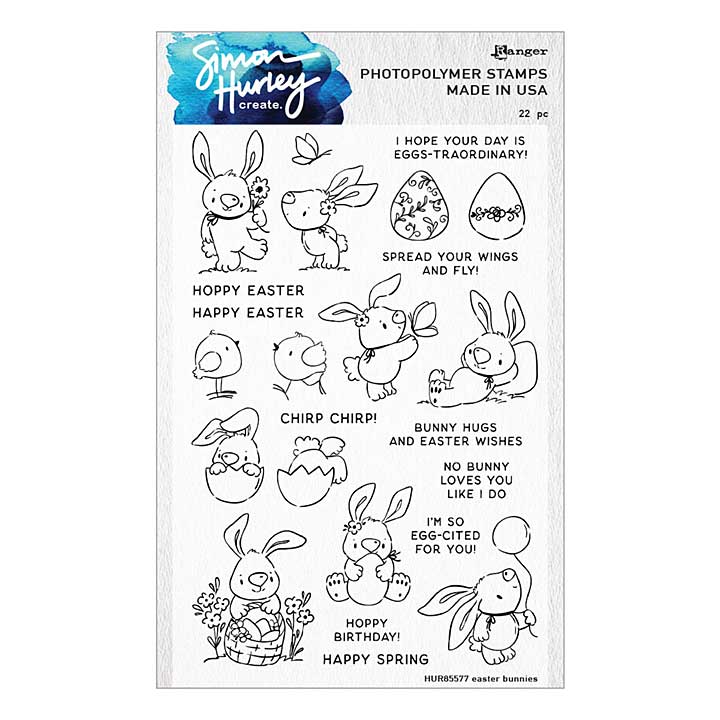 Simon Hurley Clear Stamps - Ranger Easter Bunnies Clear Stamp Set by Simon Hurley create.