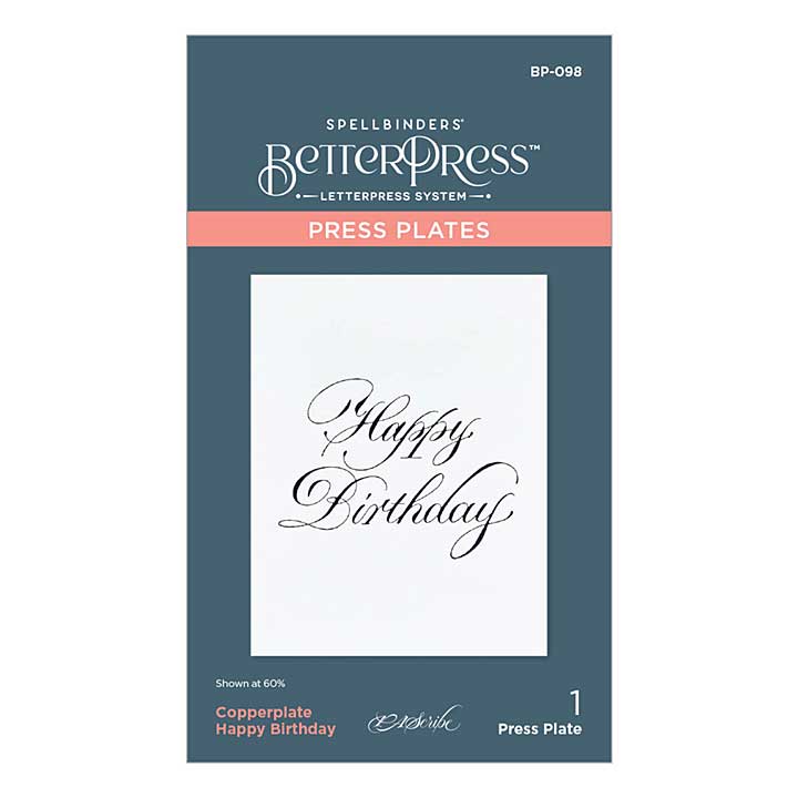 PAScribe Press Plates - Copperplate Happy Birthday Press Plate (Paul Antonio)
