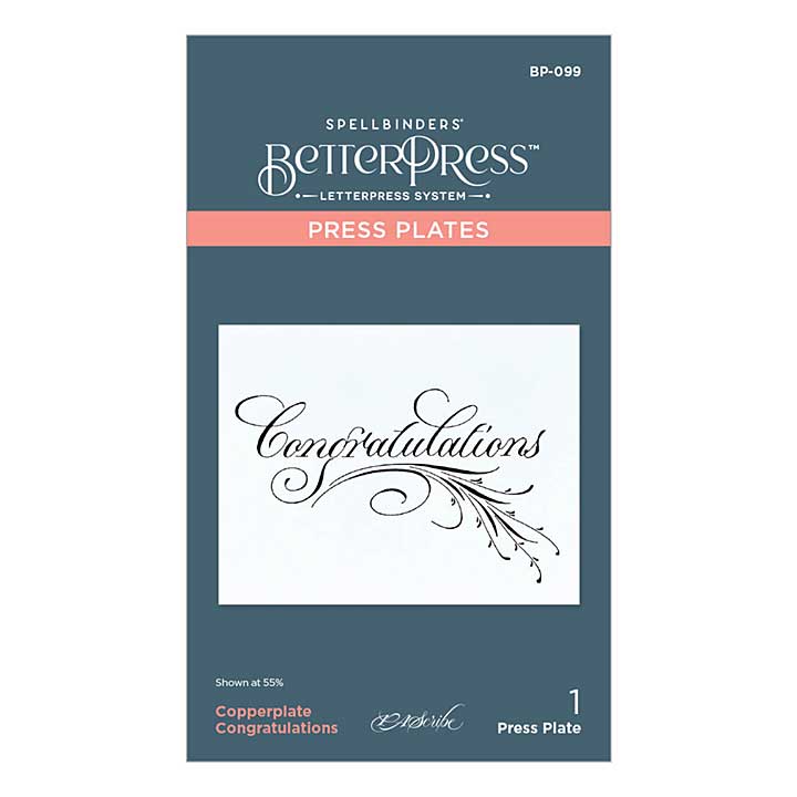 PAScribe Press Plates - Copperplate Congratulations Press Plate (Paul Antonio)