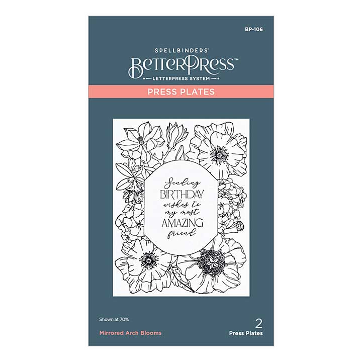 Spellbinders Press Plates - Mirrored Arch Blooms Press Plate