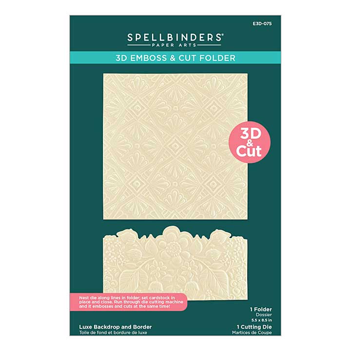 Spellbinders 3D Emboss and Cut - Luxe Backdrop and Border 3D Emboss and Cut Folder