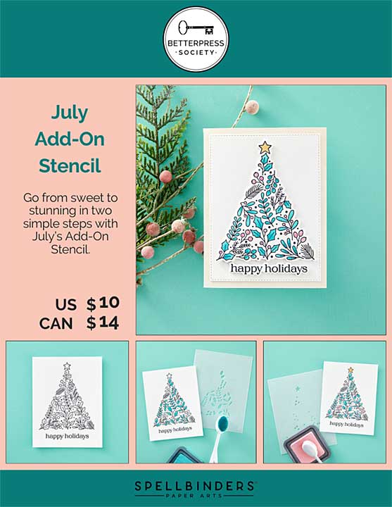 Spellbinders BetterPress Society - ADD-ON Stencils (July 24) (STN-092)