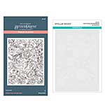 Spellbinders Press Plates Stencil - Winter Rose Background BetterPress and Stencil Bundle