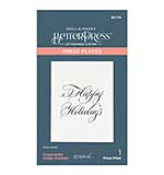 PAScribe Press Plates - Copperplate Happy Holidays Press Plate