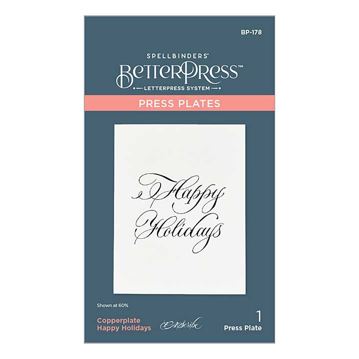 SO: PAScribe Press Plates - Copperplate Happy Holidays Press Plate