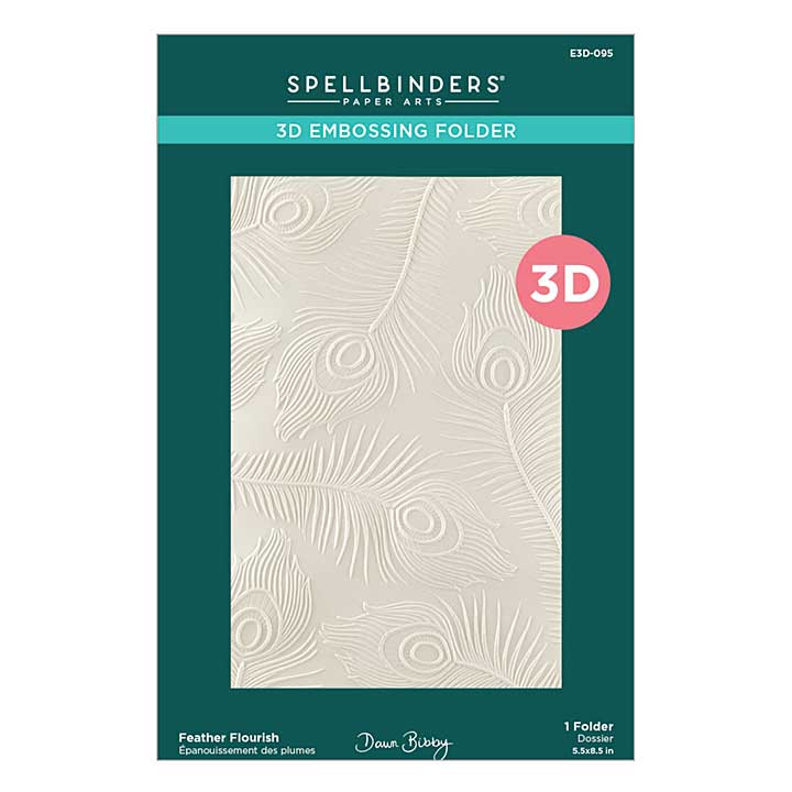 Dawn Bibby 3D Embossing Folder - Feather Flourish 3D Embossing Folder