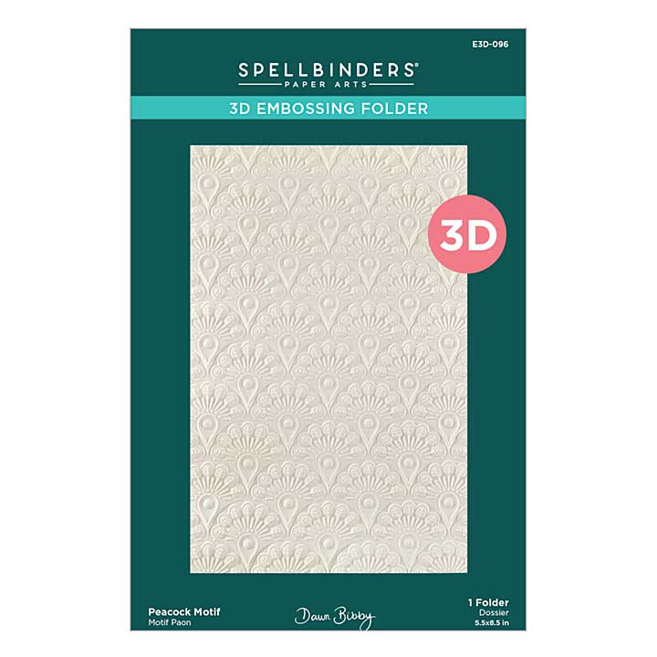 Dawn Bibby 3D Embossing Folder - Peacock Motif 3D Embossing Folder