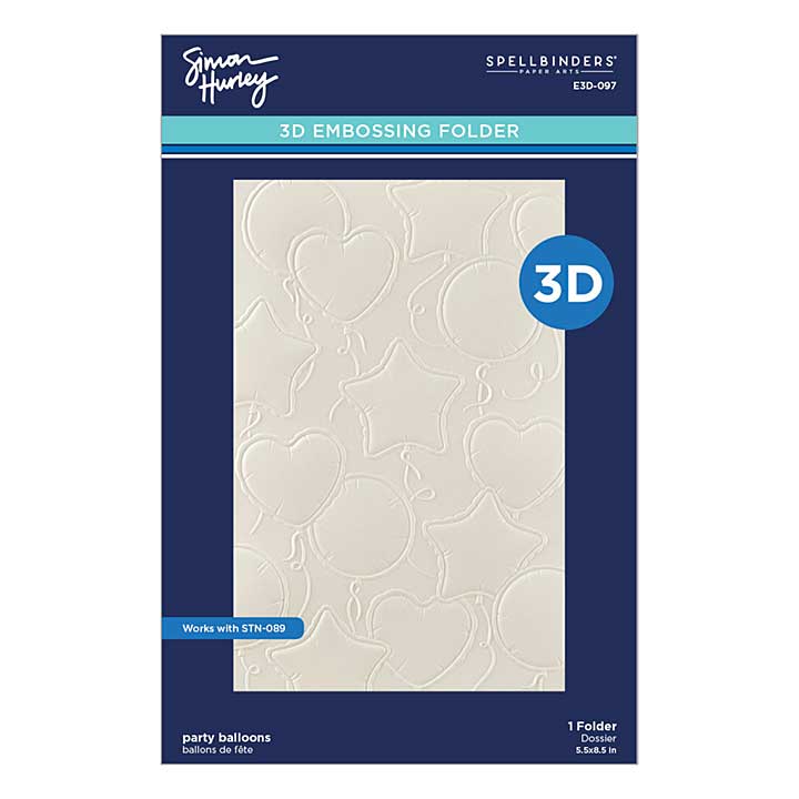 Simon Hurley 3D Embossing Folder - Party Balloons 3D Embossing Folder from Simons Birthday Bash Collection by Simon Hurley