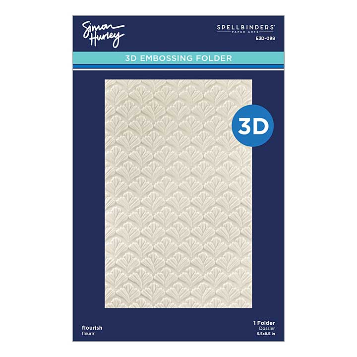 Simon Hurley 3D Embossing Folder - Flourish 3D Embossing Folder from Simons Birthday Bash Collection by Simon Hurley