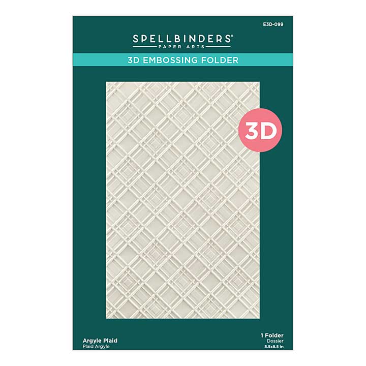 Spellbinders 3D Embossing Folder - Argyle Plaid 3D Embossing Folder