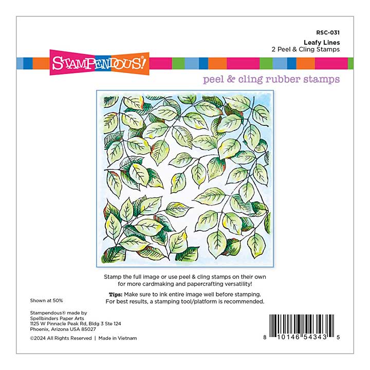 Stampendous Cling Rubber Stamp - Stampendous Leafy Lines Cling Rubber Stamp Set