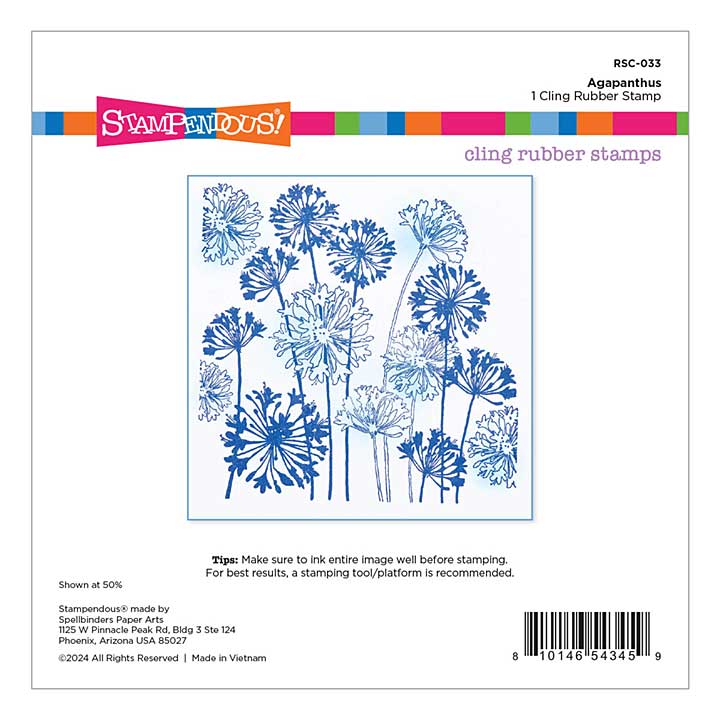 Stampendous Cling Rubber Stamp - Stampendous Agapanthus Cling Rubber Stamp Set