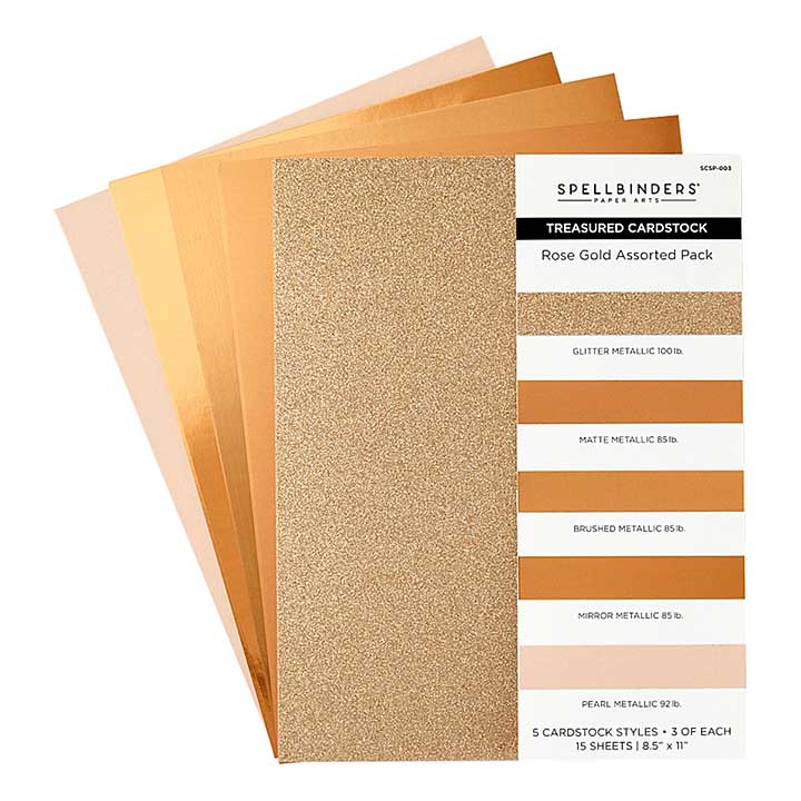 SB Cardstock - Rose Gold Assortment Treasured Cardstock 8 12in x 11 -15 Pack